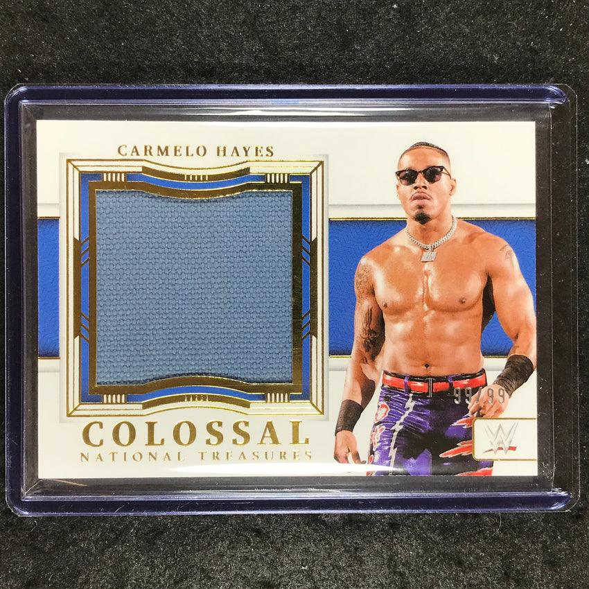 2024 National Treasures WWE CARMELO HAYES Colossal Mat Materials Relic 99/99