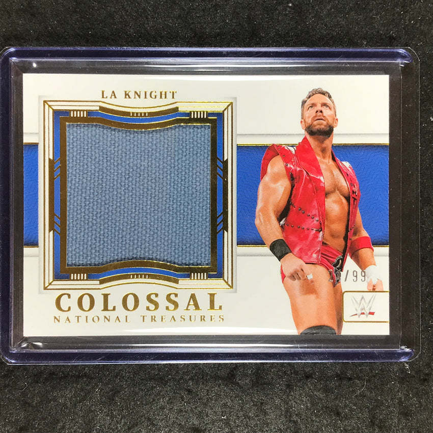 2024 National Treasures WWE LA KNIGHT Colossal Mat Materials Relic Gold 24/99
