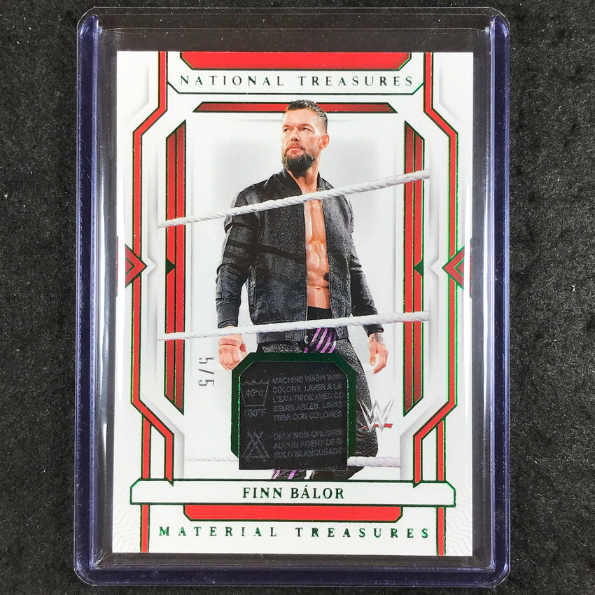2024 National Treasures WWE FINN BALOR Material Treasures Relic Emerald 5/5 Tag