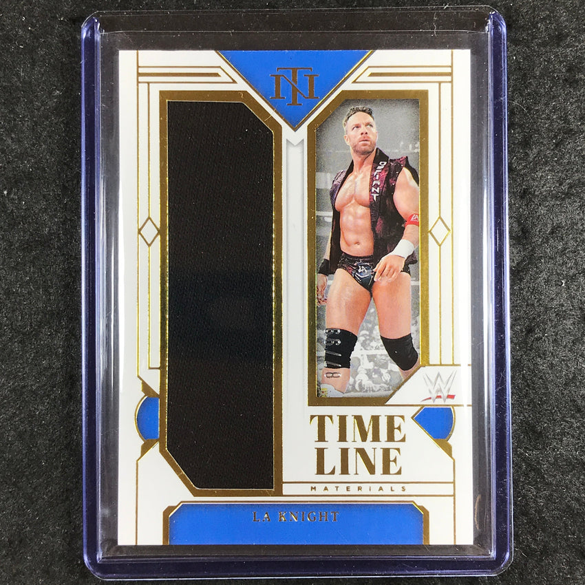 2024 National Treasures WWE LA KNIGHT Timeline Materials Relic Gold 87/99