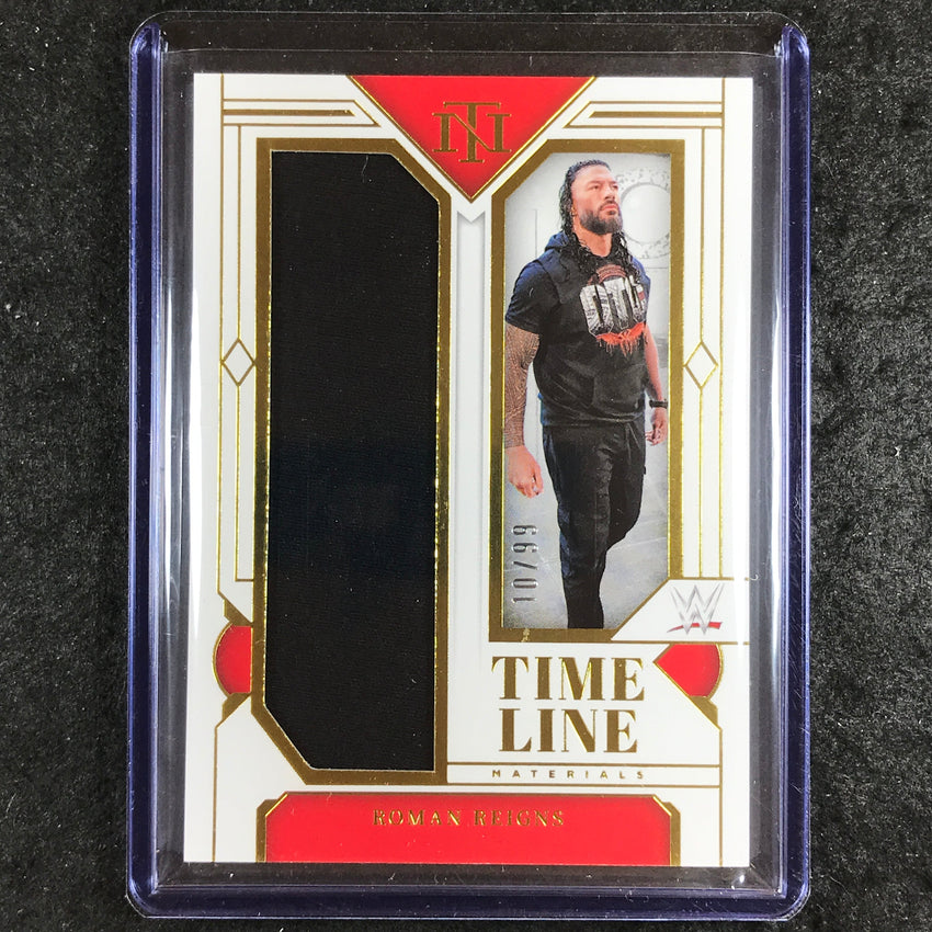 2024 National Treasures WWE ROMAN REIGNS Timeline Materials Relic Gold 10/99