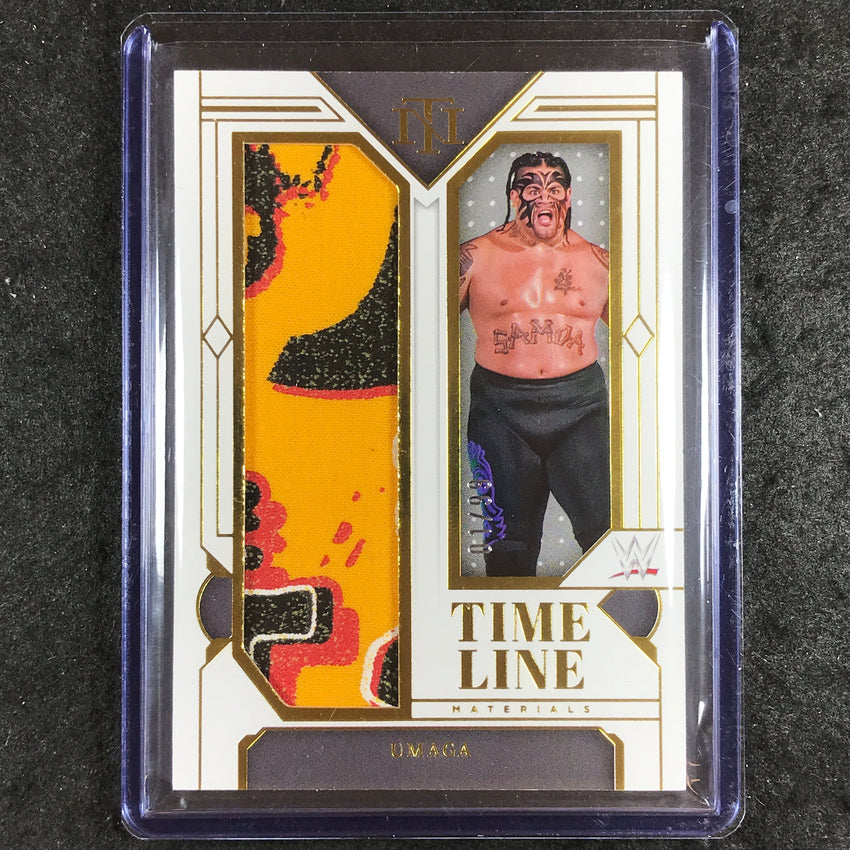 2024 National Treasures WWE UMAGA Timeline Materials Relic Gold 1/99