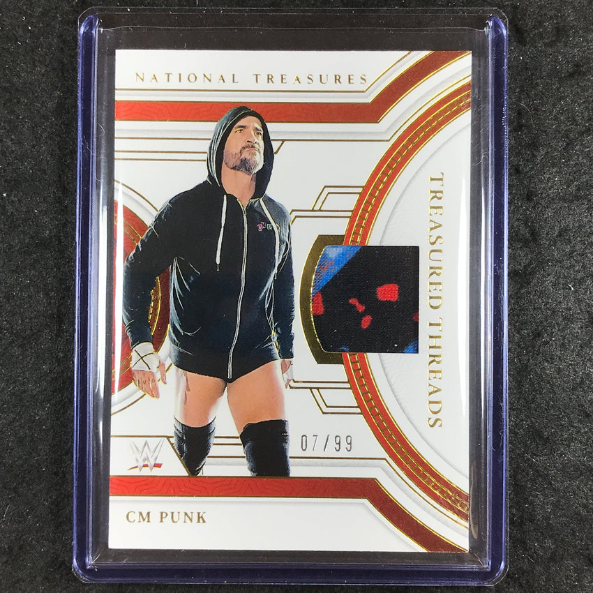 2024 National Treasures WWE CM PUNK Treasured Threads Relic Gold 7/99