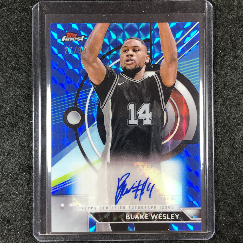 2023-24 Topps Finest BLAKE WESLEY Finest Autographs Blue Geometric 28/99