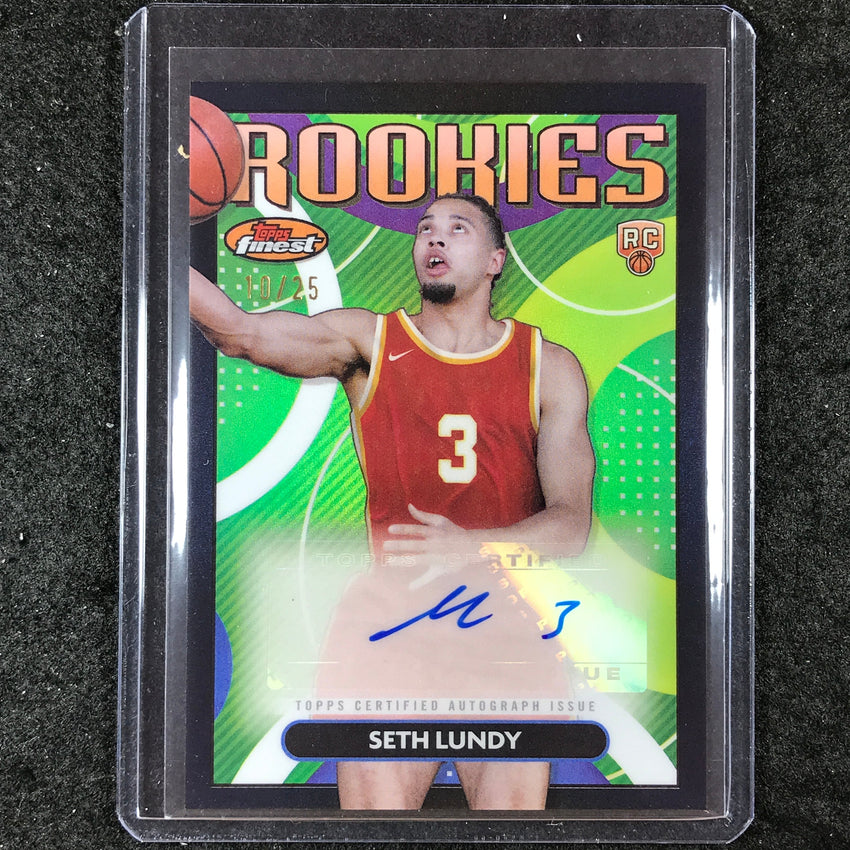 2023-24 Topps Finest SETH LUNDY Rookie Finest Autograph Black 10/25