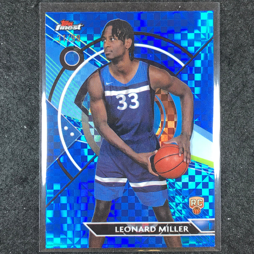 2023-24 Topps Finest LEONARD MILLER Rookie Base Common Blue Checkerboard 31/99