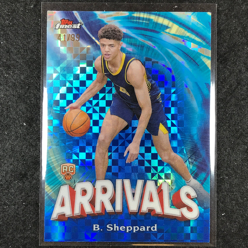 2023-24 Topps Finest BEN SHEPPARD Arrivals Rookie Blue Checkerboard 41/99