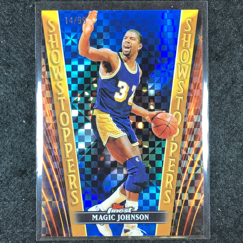2023-24 Topps Finest MAGIC JOHNSON Showstoppers Blue Checkerboard 14/99