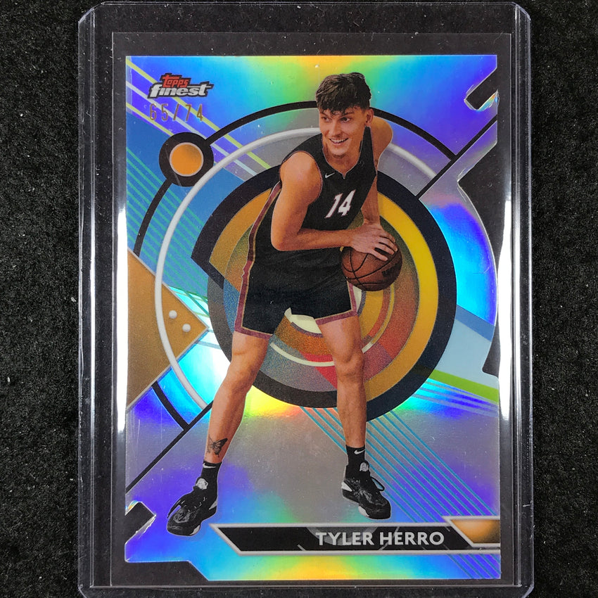 2023-24 Topps Finest TYLER HERRO Base Common Die-Cut Refractor 65/74