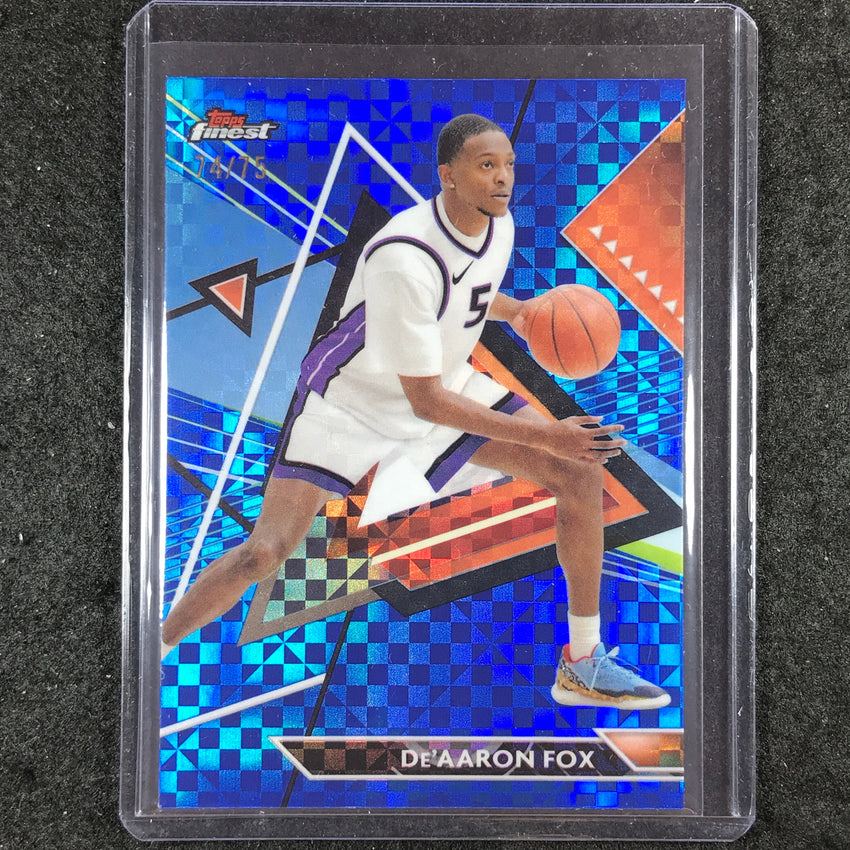 2023-24 Topps Finest DE'AARON FOX Base Uncommon Blue Checkerboard 74/75