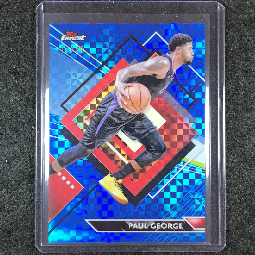 2023-24 Topps Finest PAUL GEORGE Base Rare Blue Checkerboard 19/49