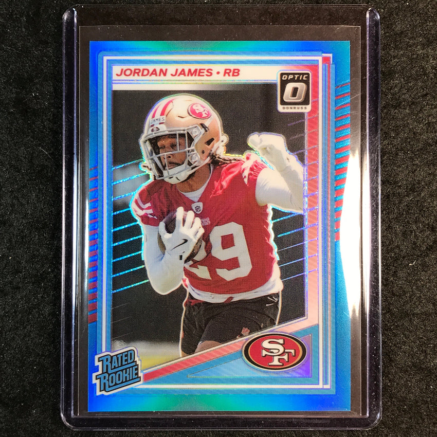 2025 Donruss Optic Football JORDAN JAMES Rated Rookie Aqua 13/349 #278