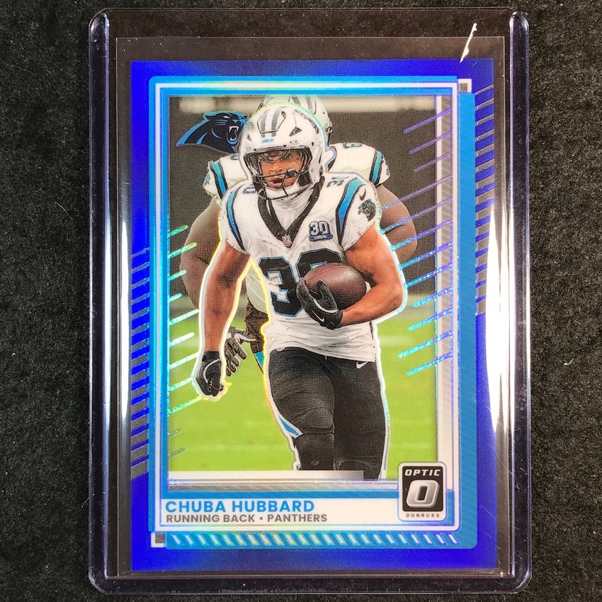 2025 Donruss Optic Football CHUBA HUBBARD Base Blue 235/249 #62