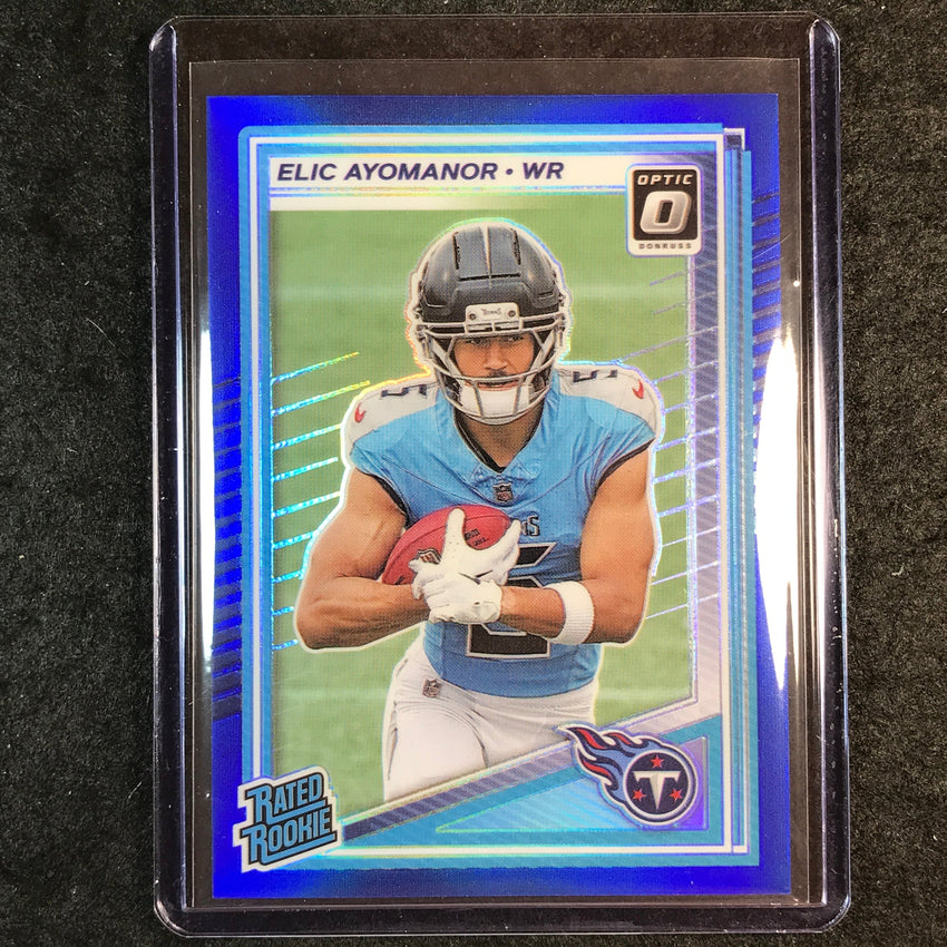 2025 Donruss Optic Football ELIC AYOMANOR Rated Rookie Blue 21/249 #235