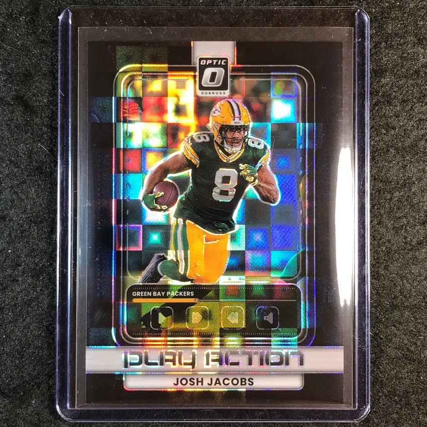 2025 Donruss Optic Football JOSH JACOBS Play Action Black Pandora 103/149 #4