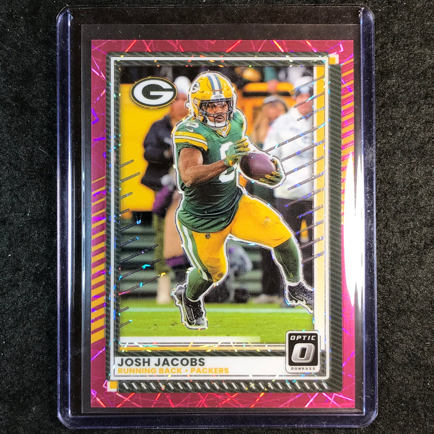 2025 Donruss Optic Football JOSH JACOBS Base Pink Velocity 86/99 #128