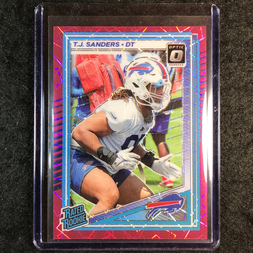 2025 Donruss Optic Football T.J. SANDERS Rated Rookie Pink Velocity 3/99 #226
