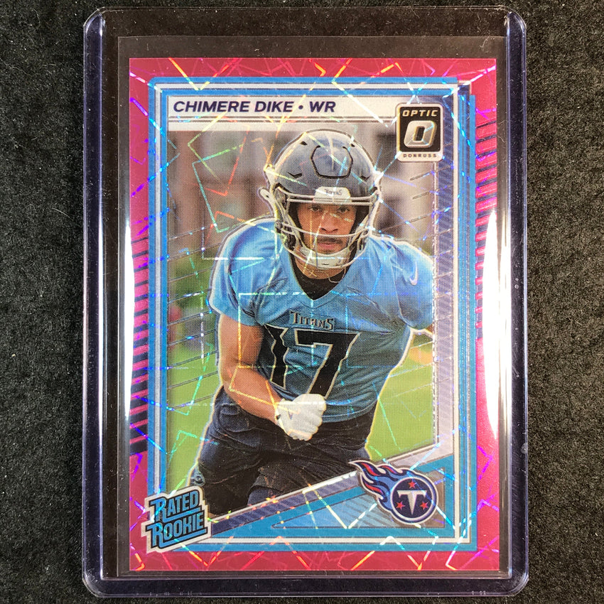 2025 Donruss Optic Football CHIMERE DIKE Rated Rookie Pink Velocity 88/99 #269