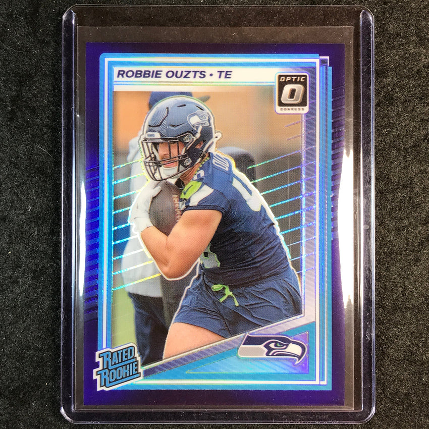 2025 Donruss Optic Football ROBBIE OUZTS Rated Rookie Purple 52/60 #264
