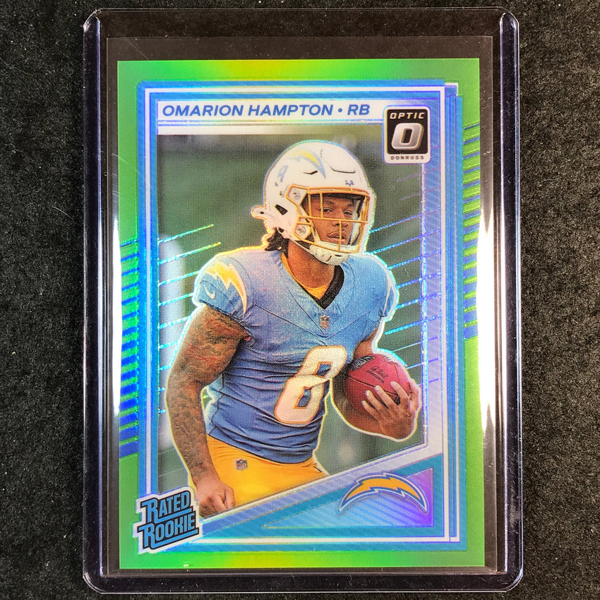 2025 Donruss Optic Football OMARION HAMPTON Rated Rookie Lime Green 16/50 #212