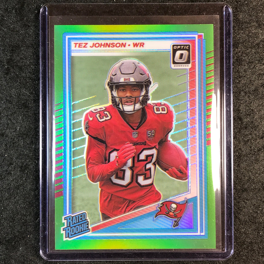 2025 Donruss Optic Football TEZ JOHNSON Rated Rookie Lime Green 15/50 #231