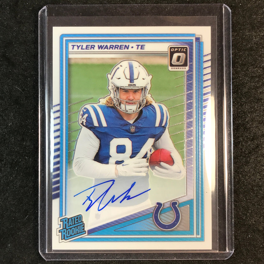 2025 Donruss Optic Football TYLER WARREN Rated Rookie Auto Base 35/350 #234