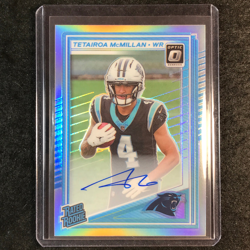 2025 Donruss Optic Football TETAIROA MCMILLAN Rated Rookie Auto Silver 191/199