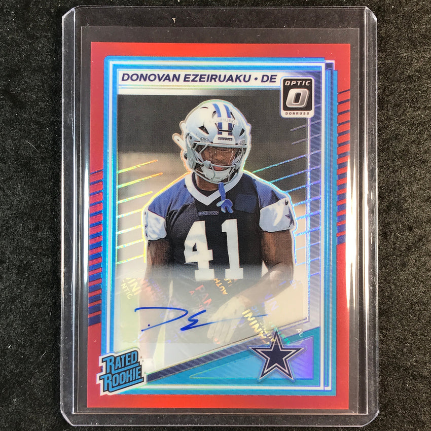 2025 Donruss Optic Football DONOVAN EZEIRUAKU Rated Rookie Auto Red 94/99 #230