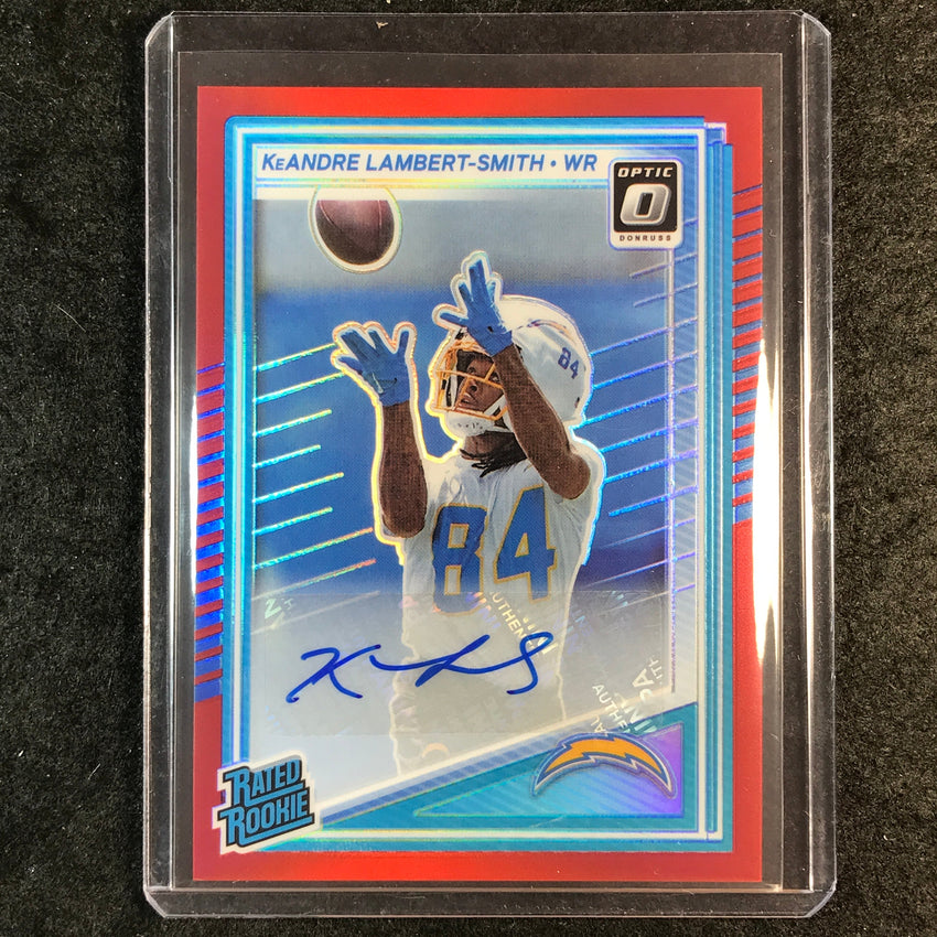 2025 Donruss Optic Football KEANDRE LAMBERT-SMITH Rated Rookie Auto Red 27/99