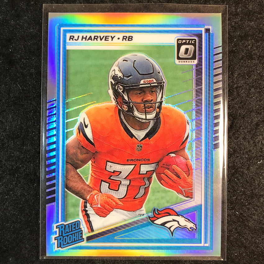 2025 Donruss Optic Football RJ HARVEY Rated Rookie Holo #208