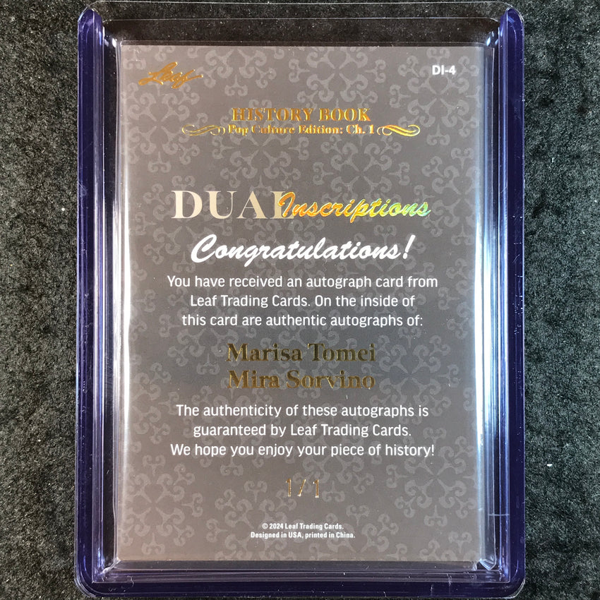 2024 Leaf History Book Pop Culture SORVINO MARISA TOMEI Inscriptions Auto 1/1