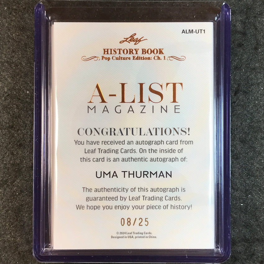 2024 Leaf History Book Pop Culture UMA THURMAN A-List Magazine Auto Bronze 8/25
