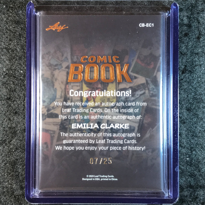 2024 Leaf History Book Pop Culture EMILIA CLARKE Comic Book Auto Bronze 7/25
