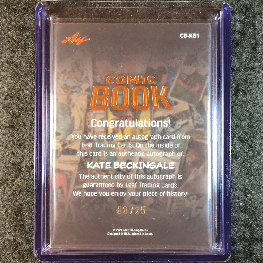 2024 Leaf History Book Pop Culture KATE BECKINSALE Comic Book Auto Bronze 8/25