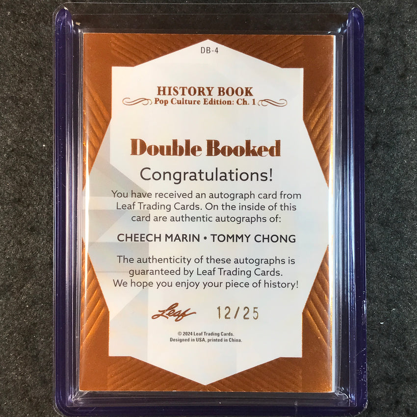 2024 Leaf History Book Pop Culture CHEECH MARIN CHONG Double Booked Auto 12/25