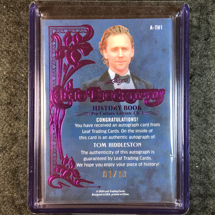 2024 Leaf History Book Pop Culture TOM HIDDLESTON Autobiography Purple 1/10