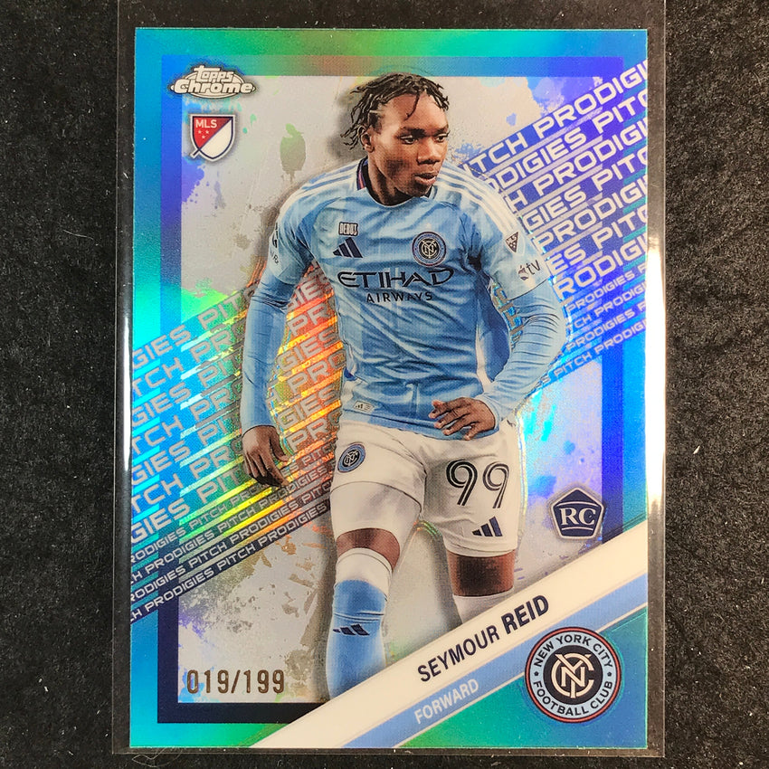 2025 Topps Chrome MLS SEYMOUR REID Rookie Pitch Prodigies Aqua /199 #196