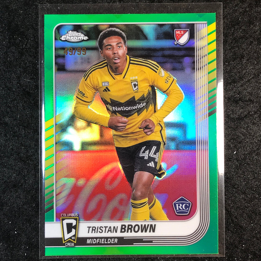 2025 Topps Chrome MLS TRISTAN BROWN Rookie Base Green 49/99 #57