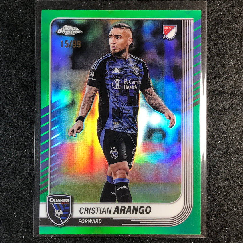 2025 Topps Chrome MLS CRISTIAN ARANGO Base Green 15/99 #137