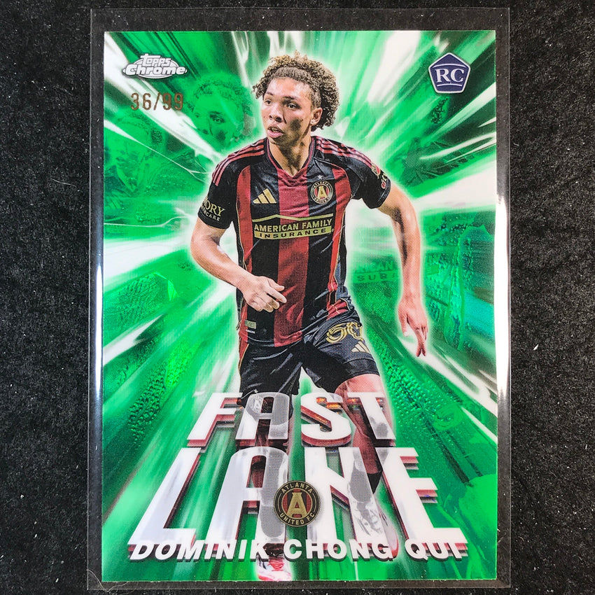 2025 Topps Chrome MLS DOMINIK CHONG QUI Fast Lane Rookie Green 36/99 #22