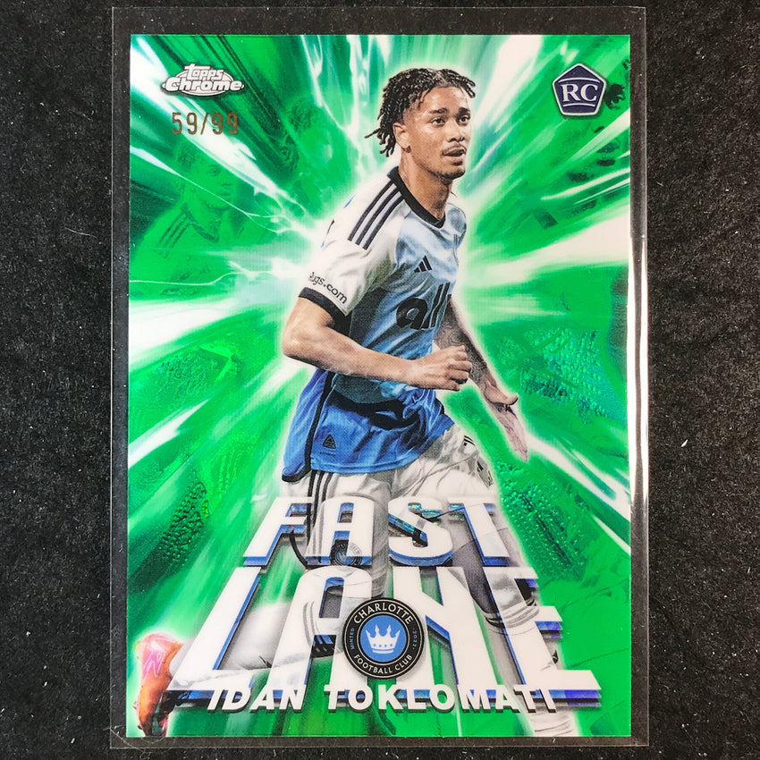 2025 Topps Chrome MLS IDAN TOKLOMATI Fast Lane Rookie Green 59/99 #25