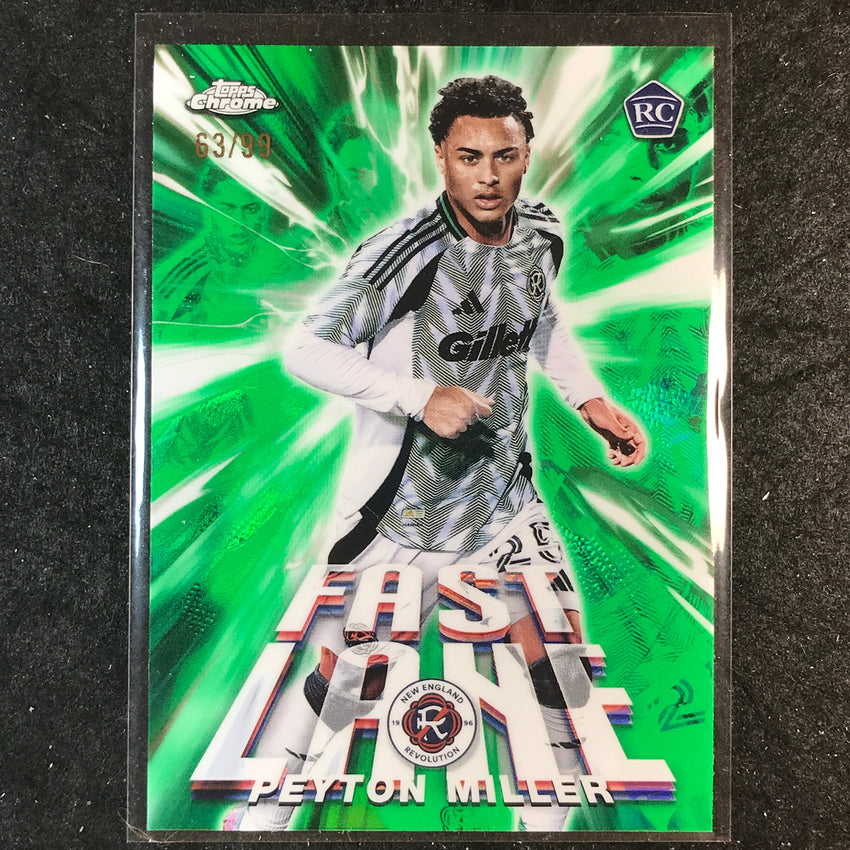 2025 Topps Chrome MLS PEYTON MILLER Fast Lane Rookie Green 63/99 #28