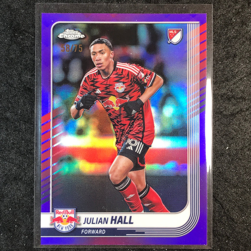 2025 Topps Chrome MLS JULIAN HALL Base Purple 58/75 #16