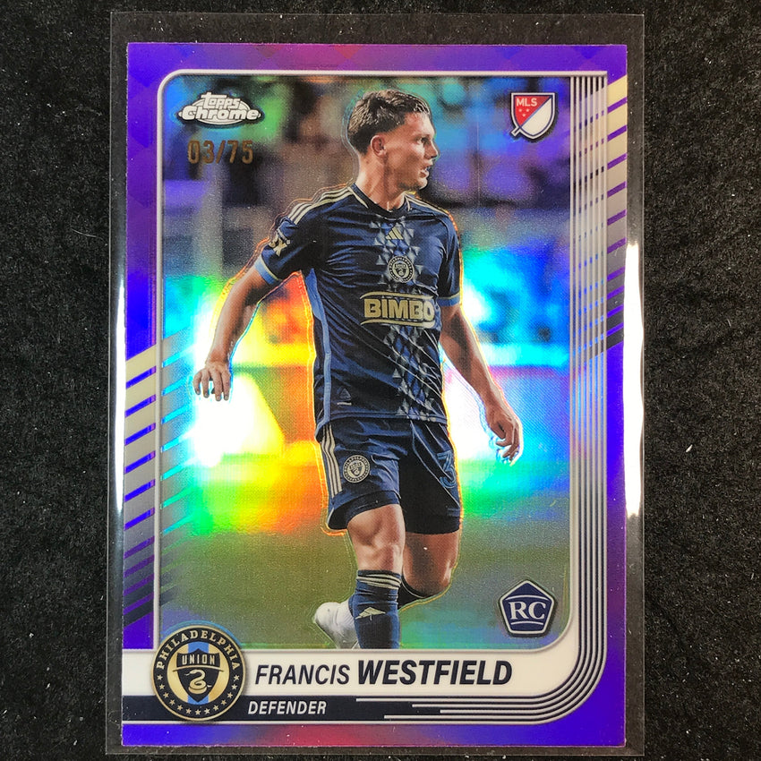 2025 Topps Chrome MLS FRANCIS WESTFIELD Rookie Base Purple 3/75 #39