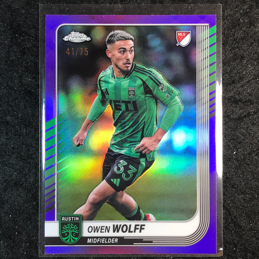 2025 Topps Chrome MLS OWEN WOLFF Base Purple 41/75 #77