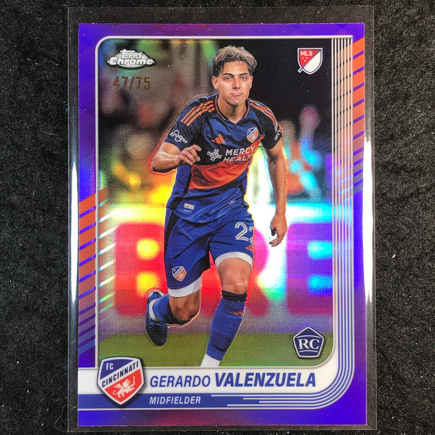 2025 Topps Chrome MLS GERARDO VALENZUELA Rookie Base Purple 47/75 #109