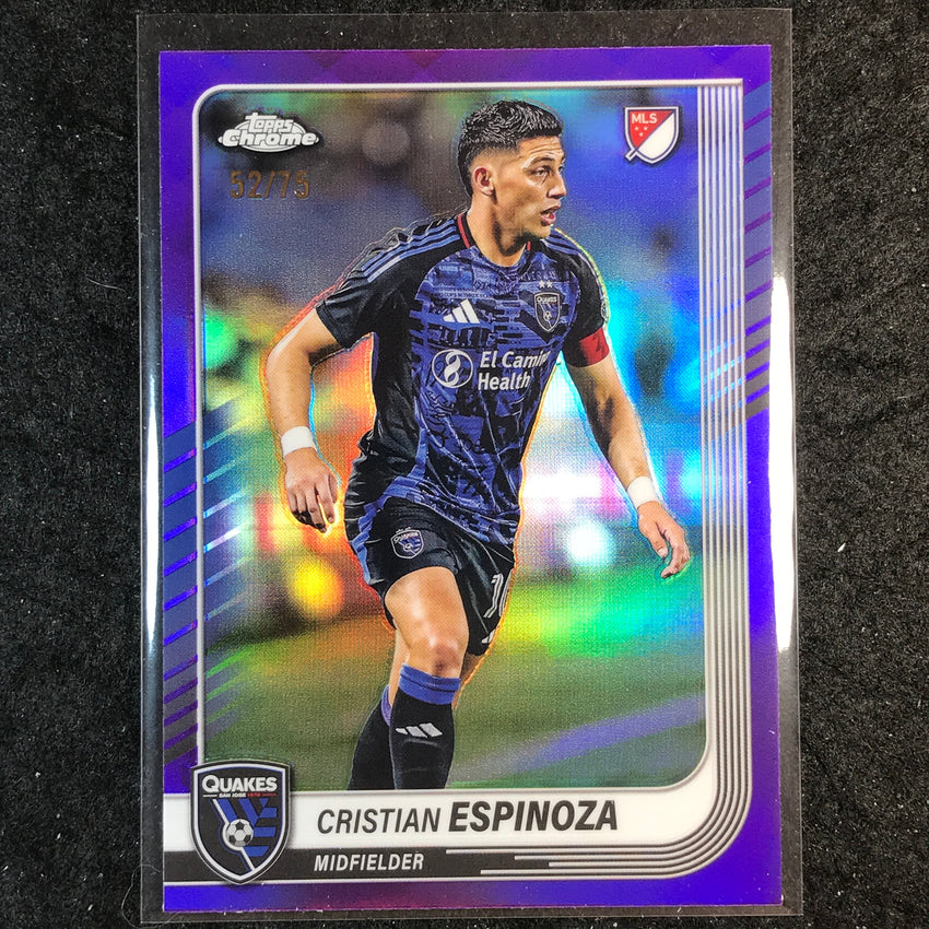 2025 Topps Chrome MLS CRISTIAN ESPINOZA Base Purple 52/75 #133