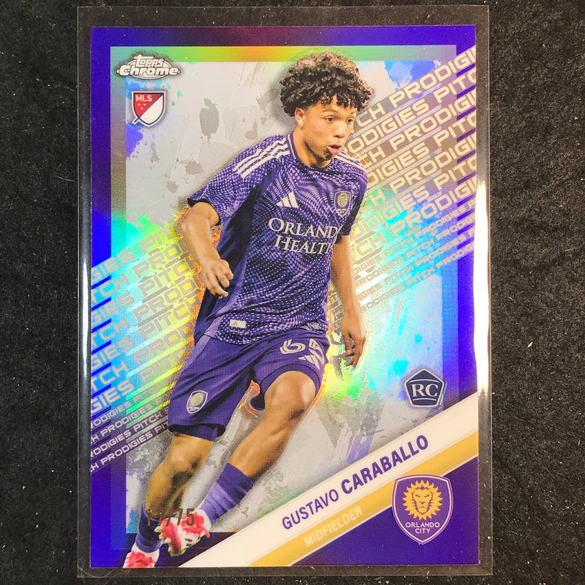 2025 Topps Chrome MLS GUSTAVO CARABALLO Rookie Pitch Prodigies Purple 17/75 #181