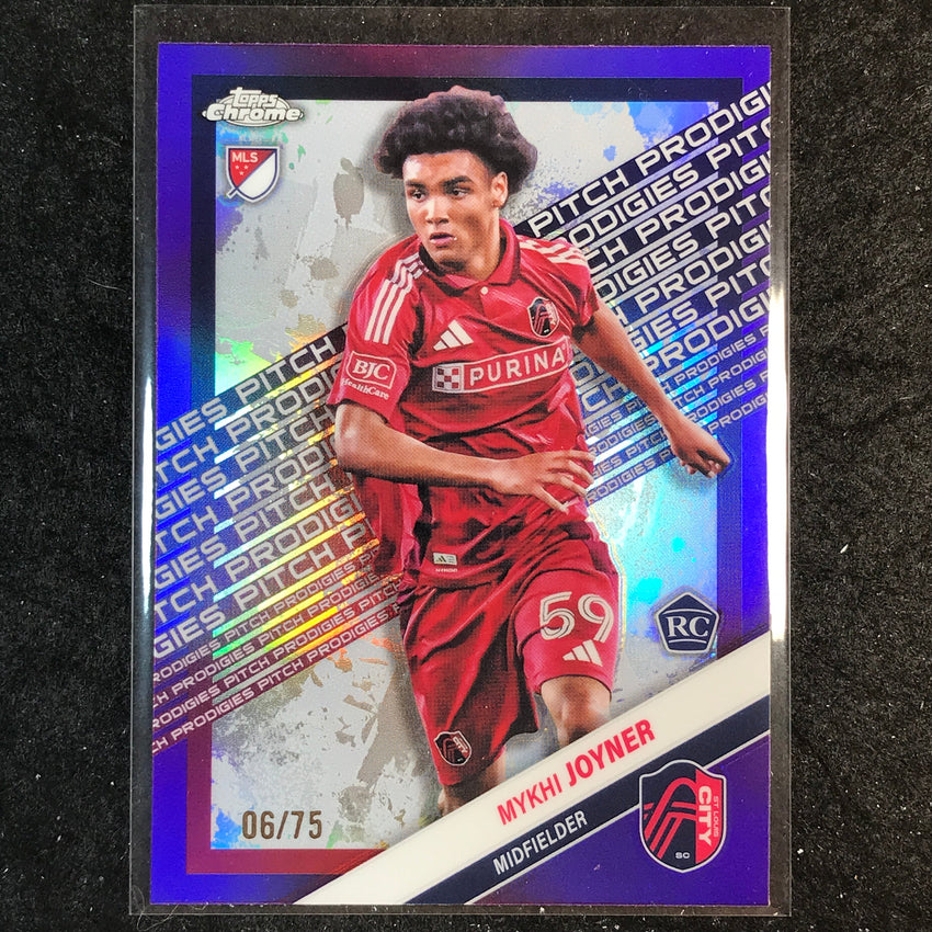 2025 Topps Chrome MLS MYKHI JOYNER Rookie Pitch Prodigies Purple 6/75 #186