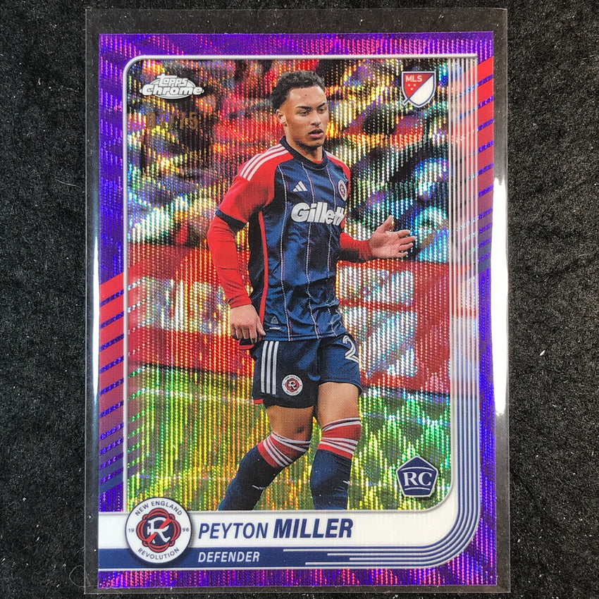 2025 Topps Chrome MLS PEYTON MILLER Rookie Base Purple Wave 7/75 #15
